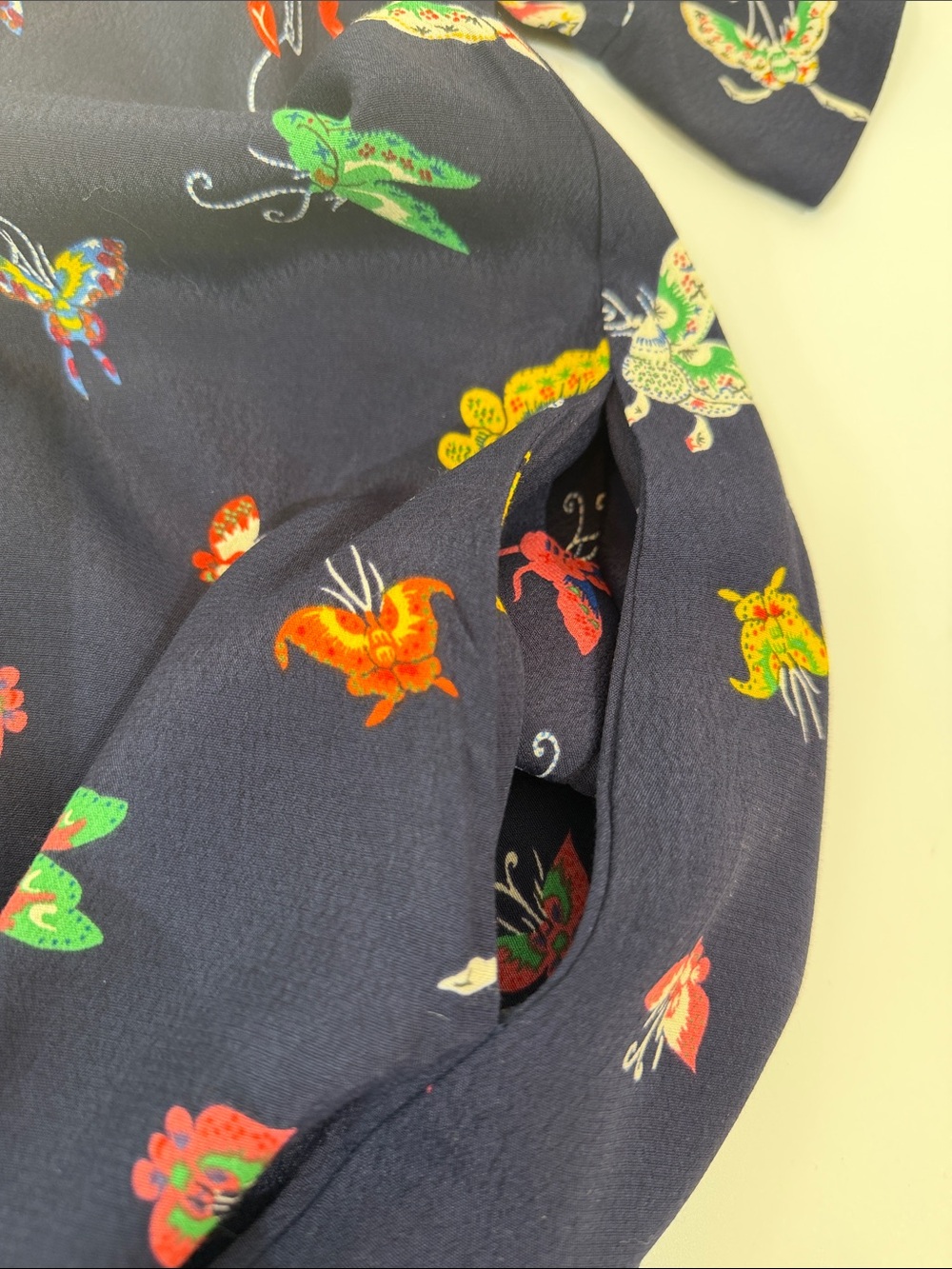Anthropologie Maeve Midi Shirtdress Size XS Navy Butterfly Print - Picture 11 of 11